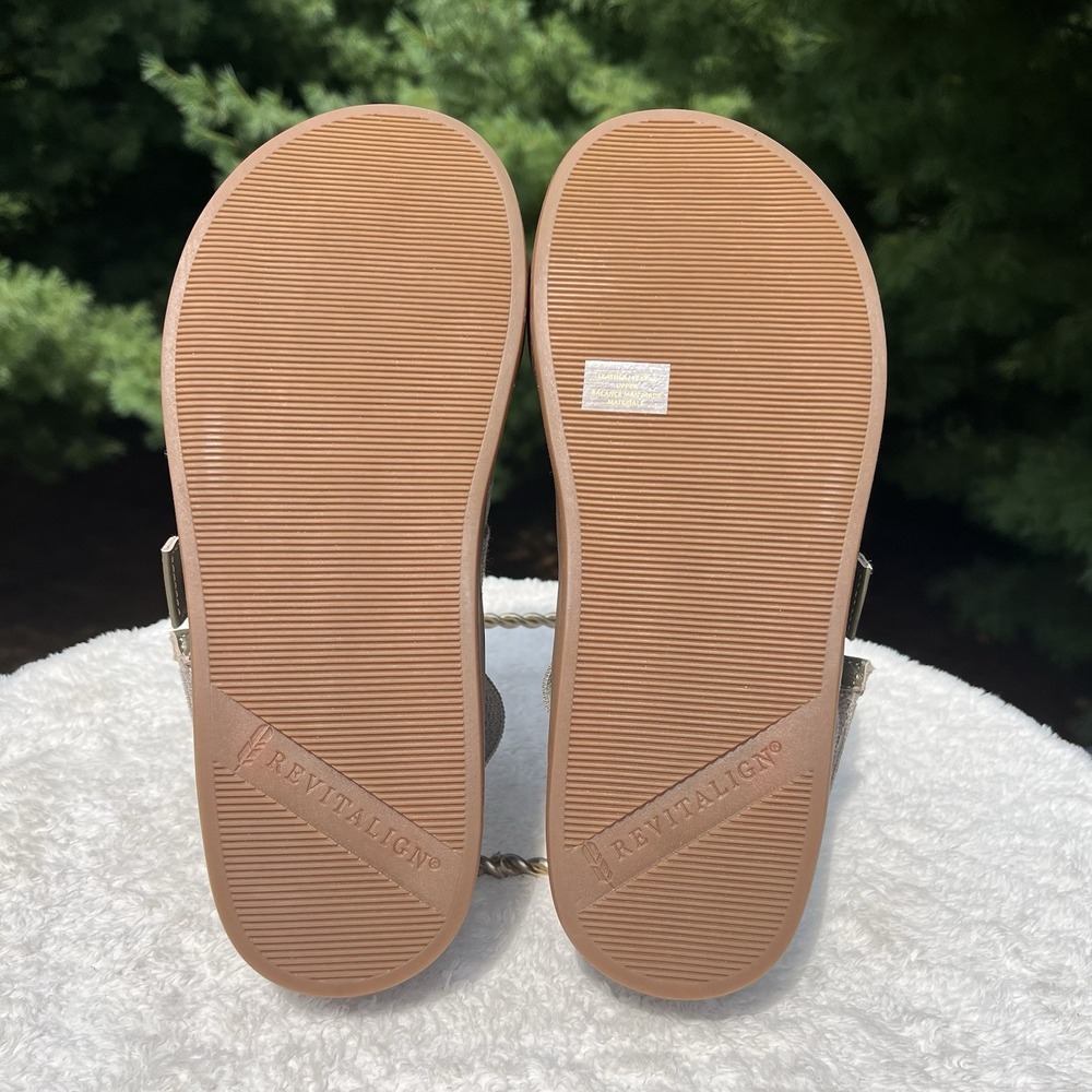Revitalign Remi Wedge Sandal Tan Womens 8.5 Orthotic Adjustable Knit Platform - Picture 6 of 10